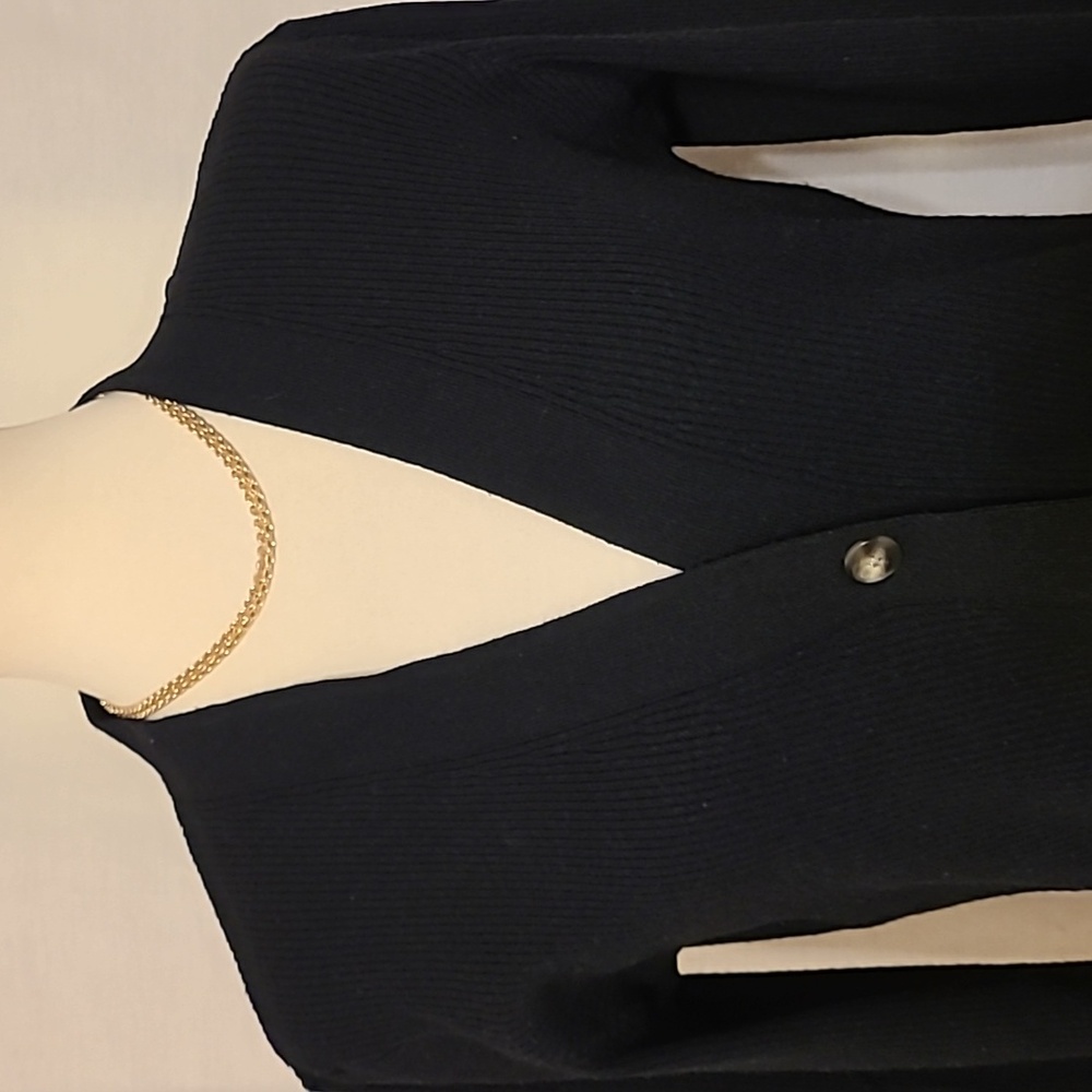 Uniqlo Black Knit Ribbed V-neck Cardigan - Picture 5 of 9